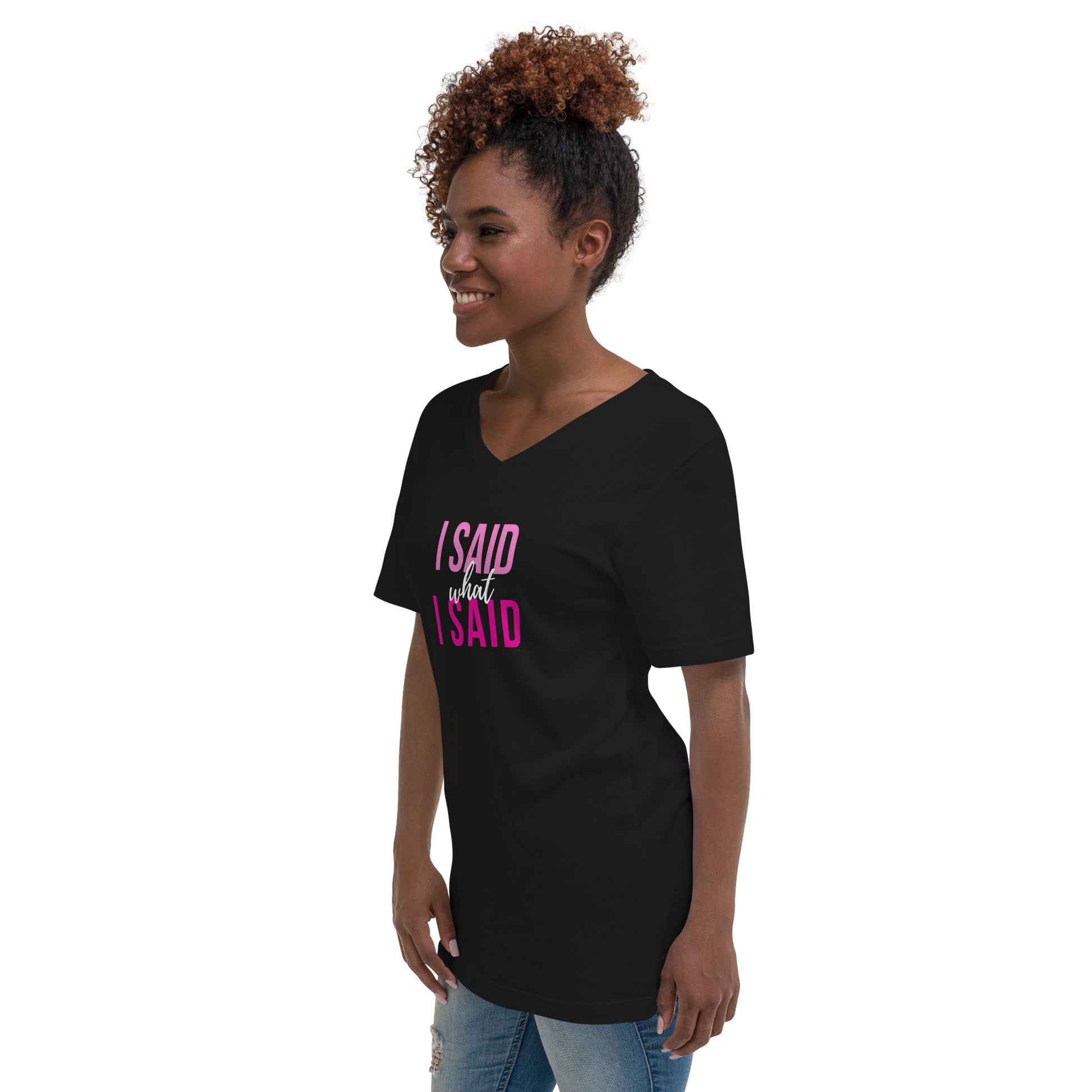 Unisex Short Sleeve V-Neck T-Shirt - Thriving In Melanin